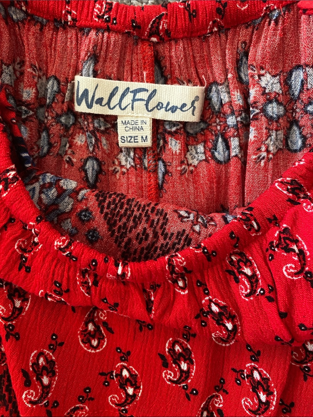 Red Printed Ruffle-Top Dress - Picture 3 of 3